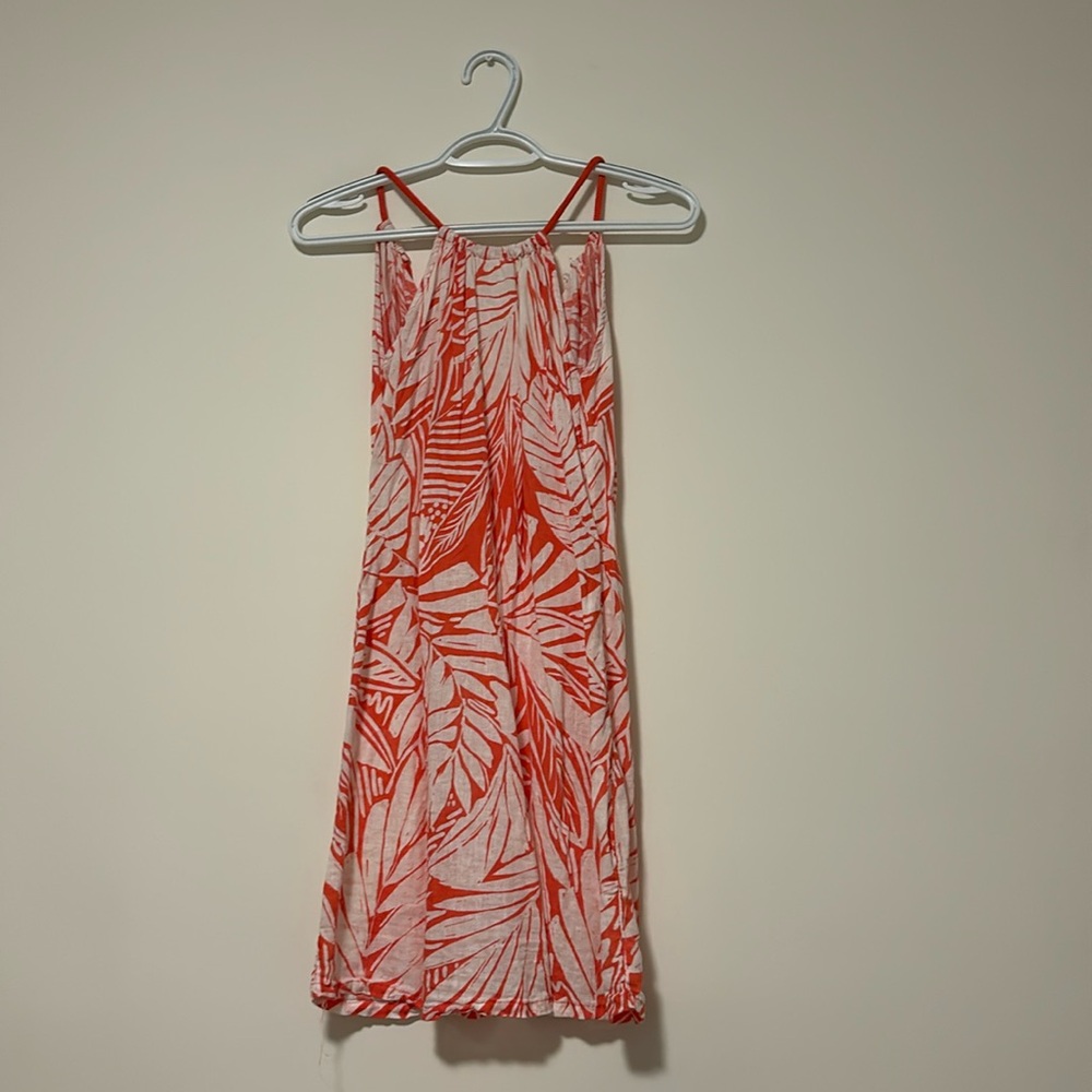 Orange and white floral dress